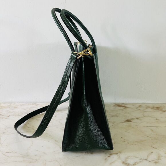 MICHAEL KORS STUDIO Mercer Moss Green Leather Large Convertible Tote Bag - Picture 7 of 13